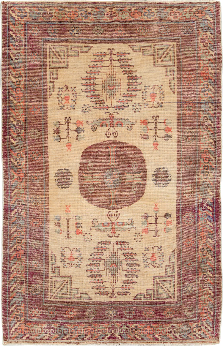 Antique East Turkestan Khotan Rug, No.26484 - Gss