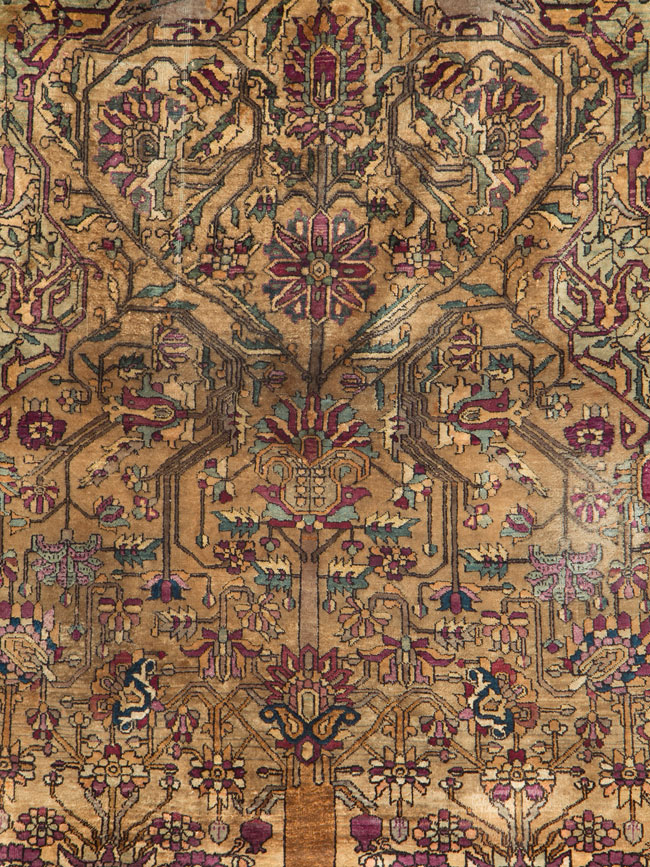 Silk Antique Persian Fereghan Accent Rug, No.26504 - Gss