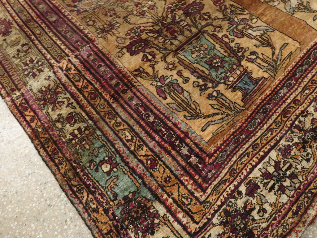 Silk Antique Persian Fereghan Accent Rug, No.26504 - Gss