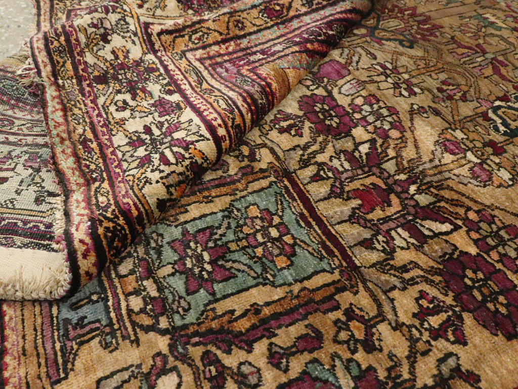 Silk Antique Persian Fereghan Accent Rug, No.26504 - Gss