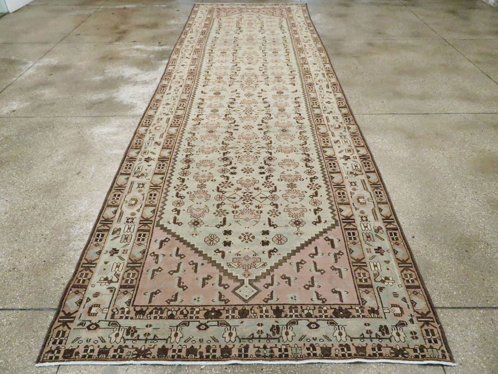 Vintage Persian Malayer Wide Gallery Runner, No.26573 - Gss