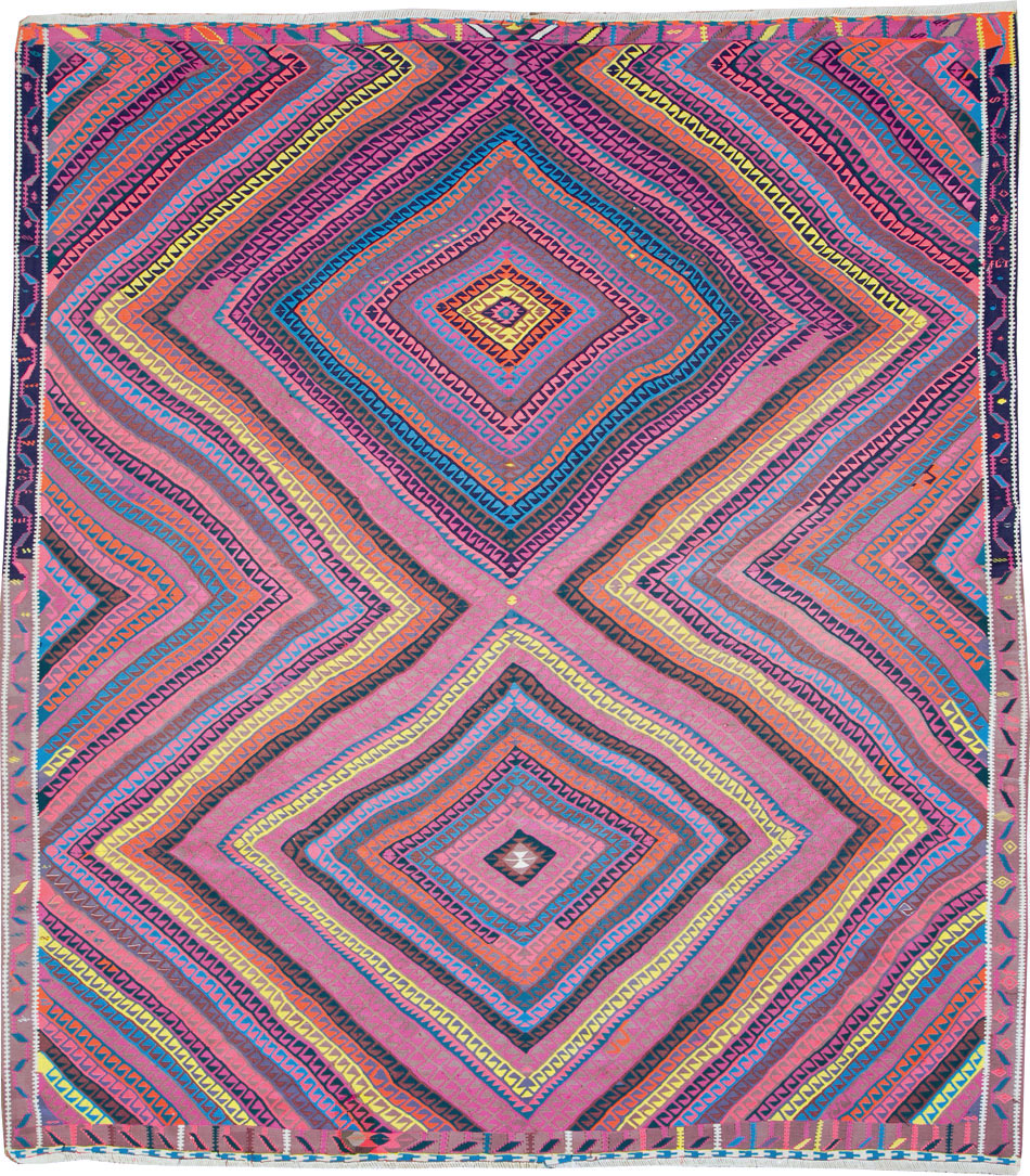 Vintage Turkish Flatweave Kilim , No.26608 - Gss