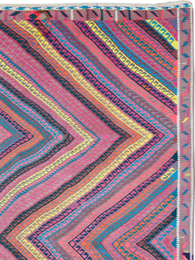 Vintage Turkish Flatweave Kilim , No.26608 - Gss