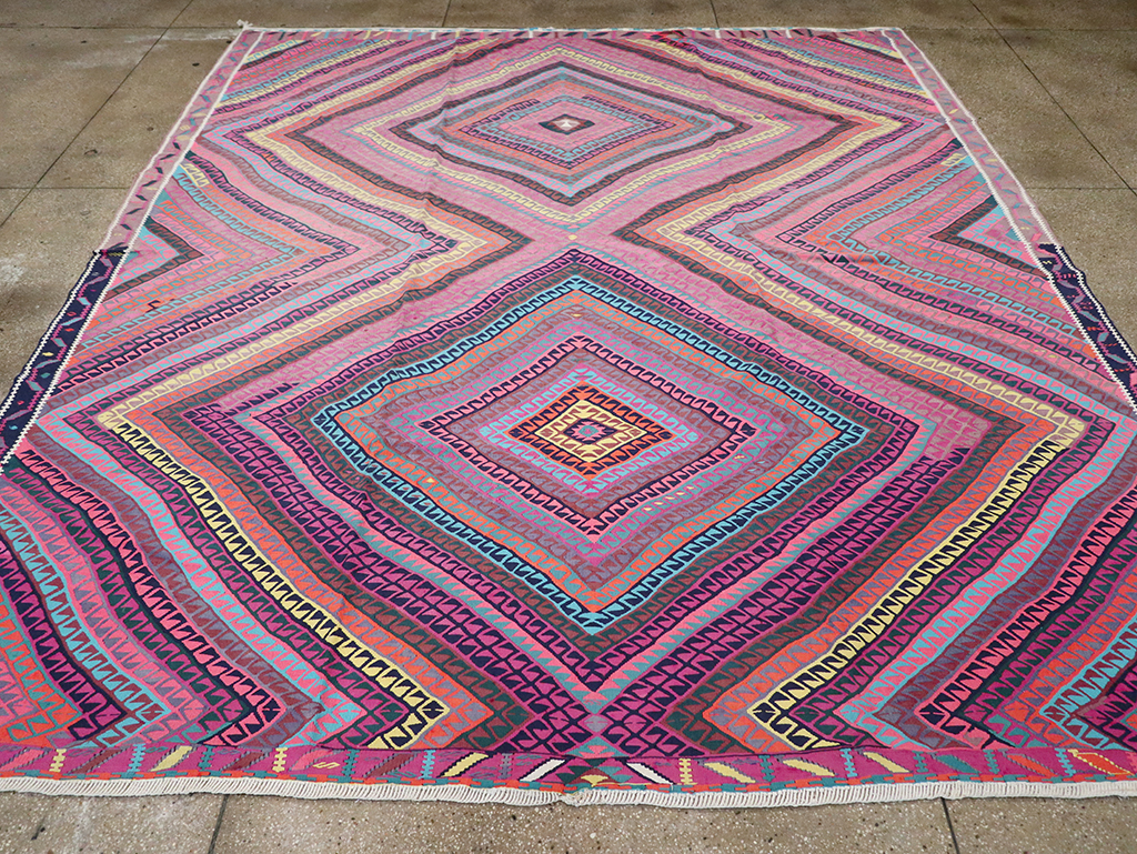 Vintage Turkish Flatweave Kilim , No.26608 - Gss