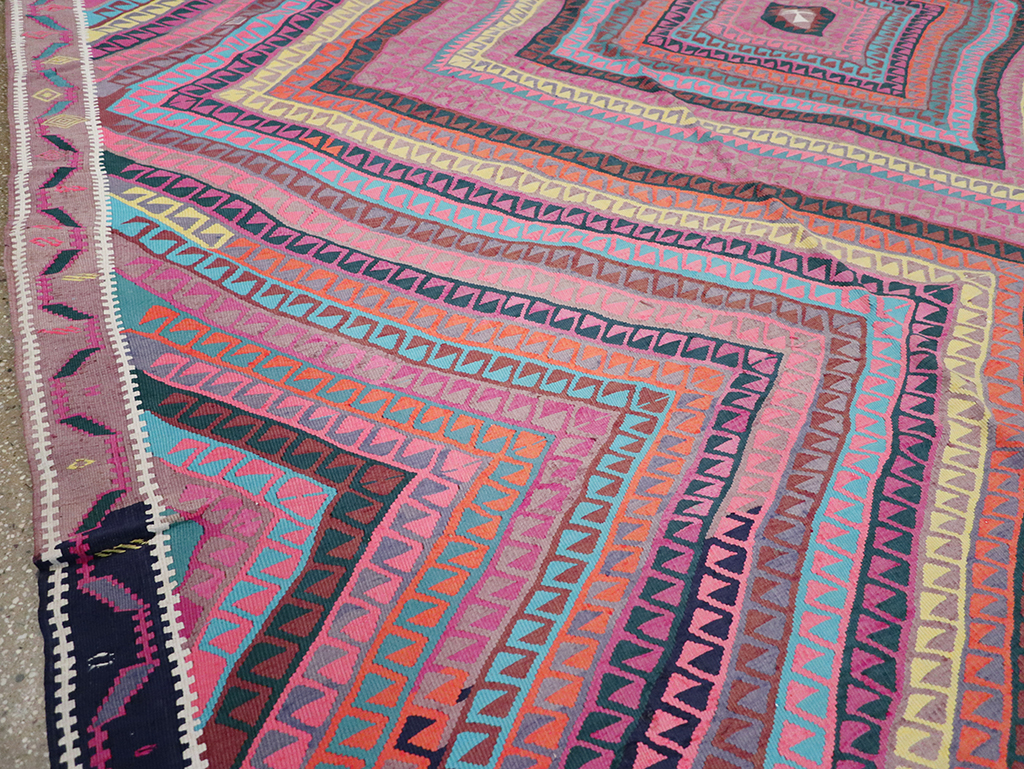 Vintage Turkish Flatweave Kilim , No.26608 - Gss