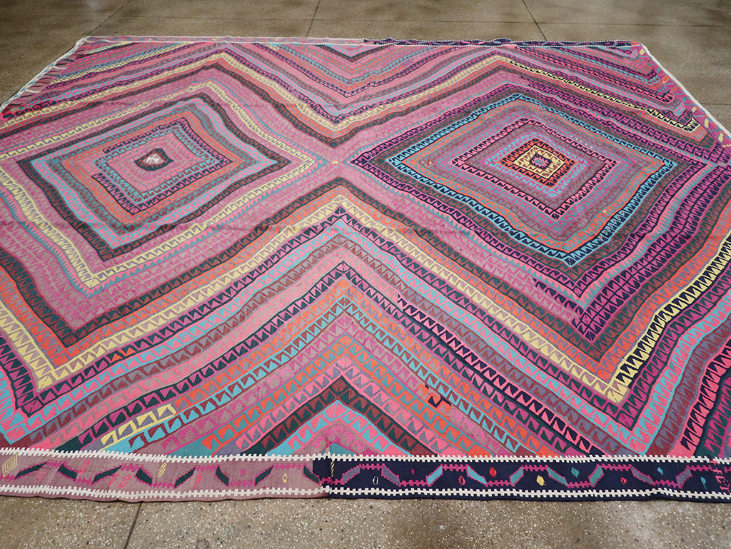 Vintage Turkish Flatweave Kilim , No.26608 - Gss