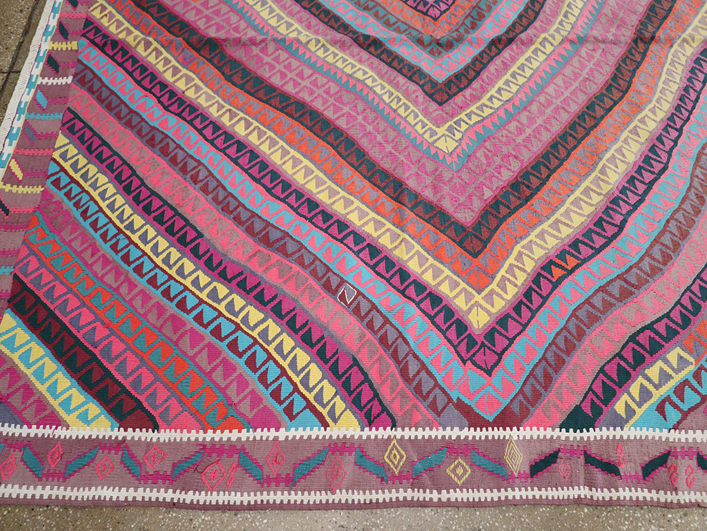 Vintage Turkish Flatweave Kilim , No.26608 - Gss