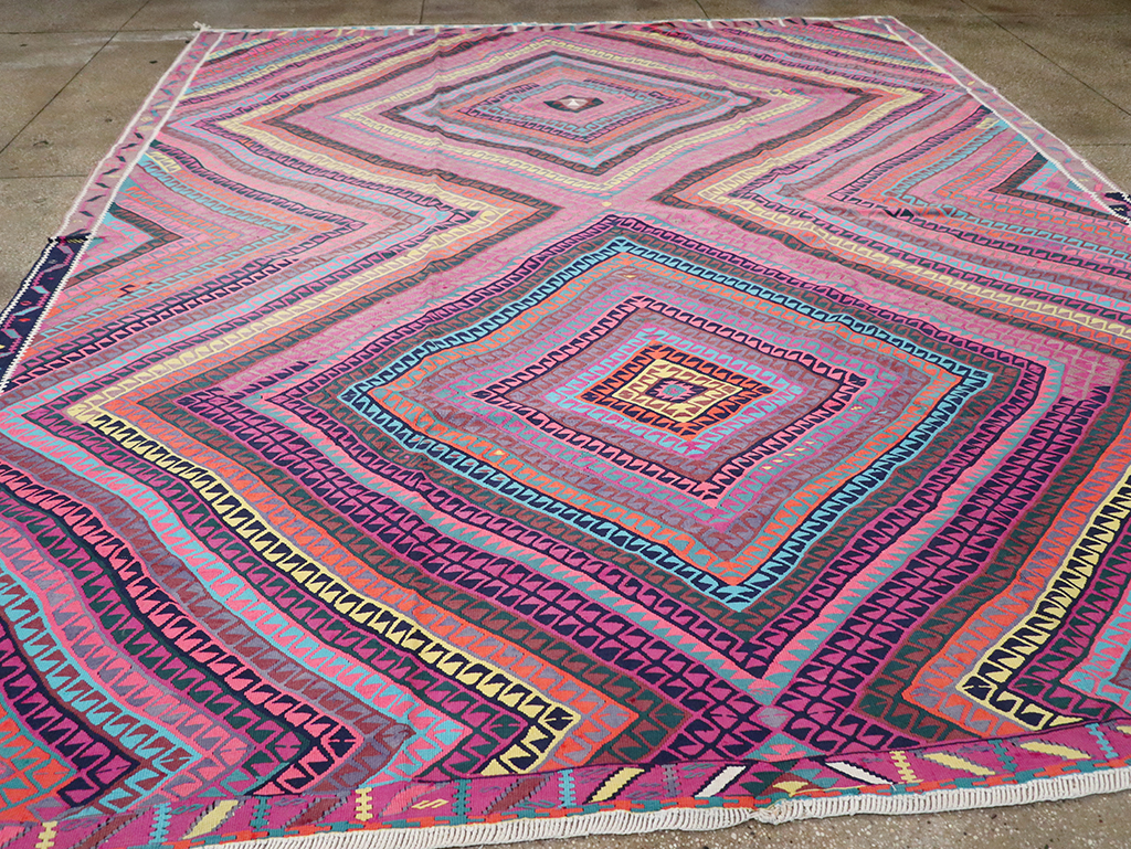 Vintage Turkish Flatweave Kilim , No.26608 - Gss