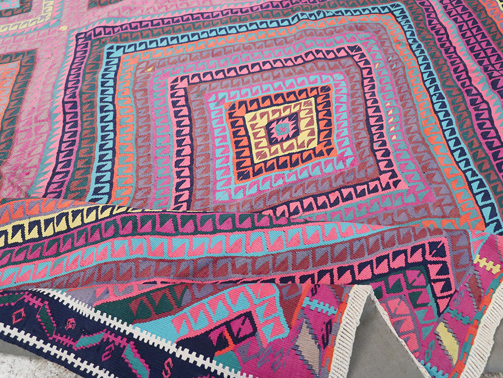 Vintage Turkish Flatweave Kilim , No.26608 - Gss