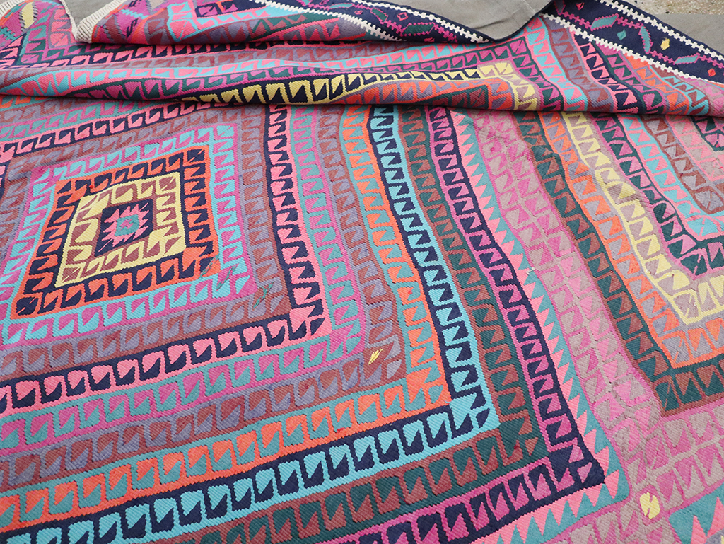 Vintage Turkish Flatweave Kilim , No.26608 - Gss