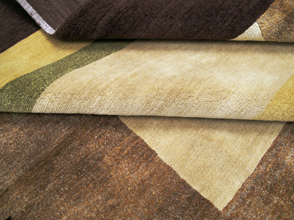 Modern Tibetan Art Deco Square Large Room Size Carpet Inspired By Edward McKnight Kauffer, No.26642 - Gss