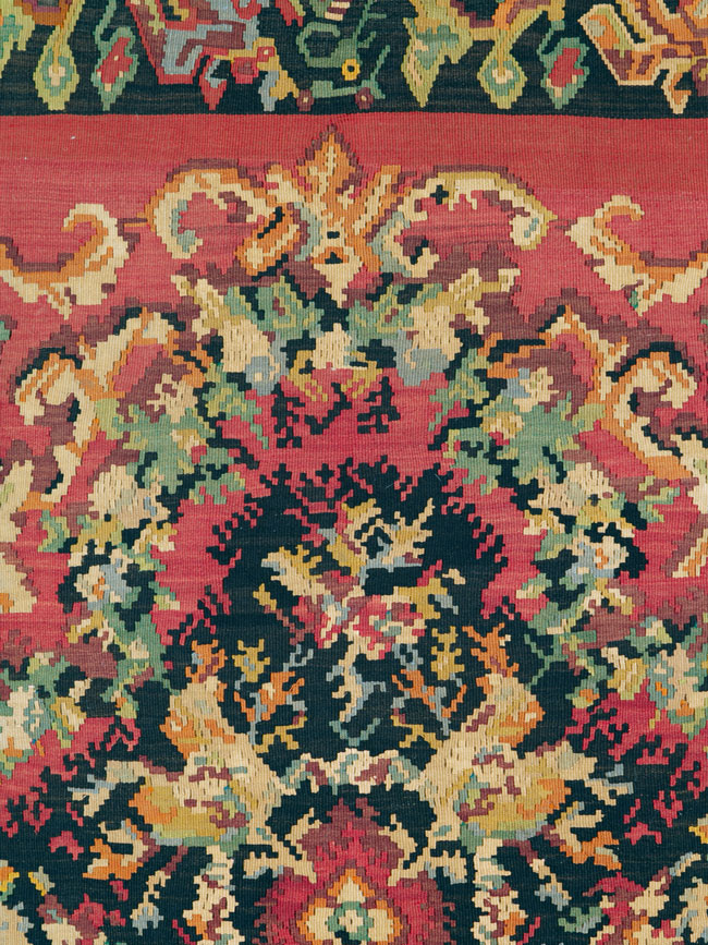 Vintage Russian Bessarabian Flatweave, No.26647 - Gss