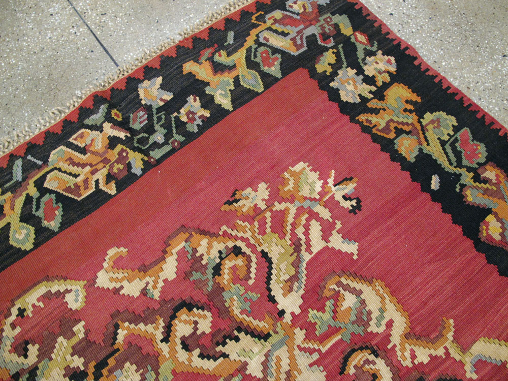 Vintage Russian Bessarabian Flatweave, No.26647 - Gss