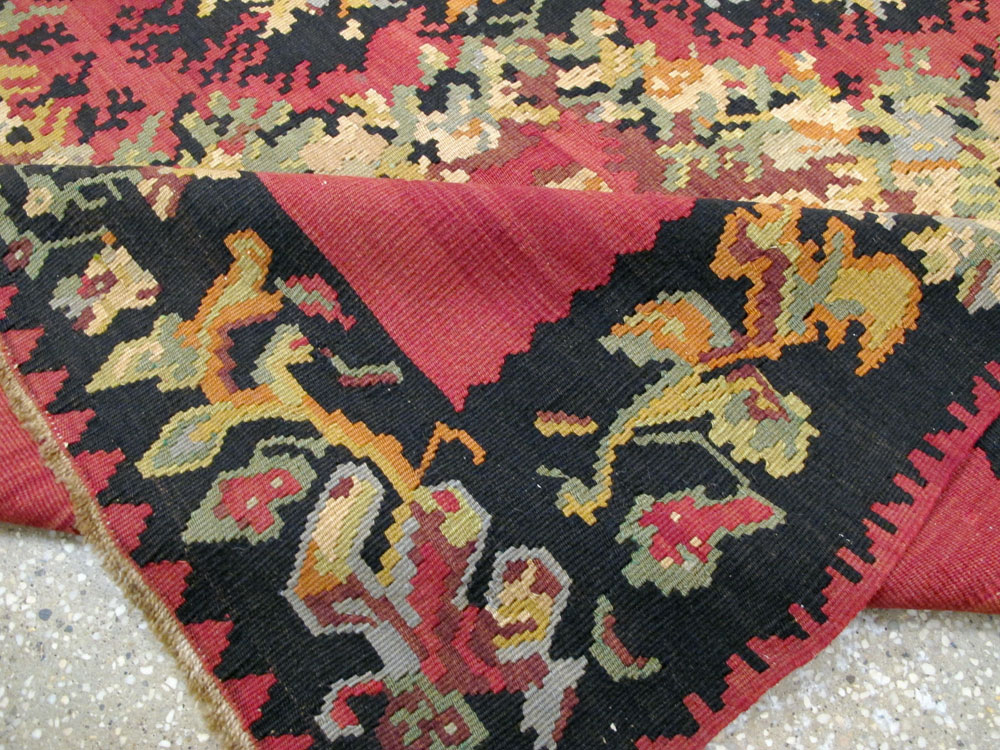 Vintage Russian Bessarabian Flatweave, No.26647 - Gss