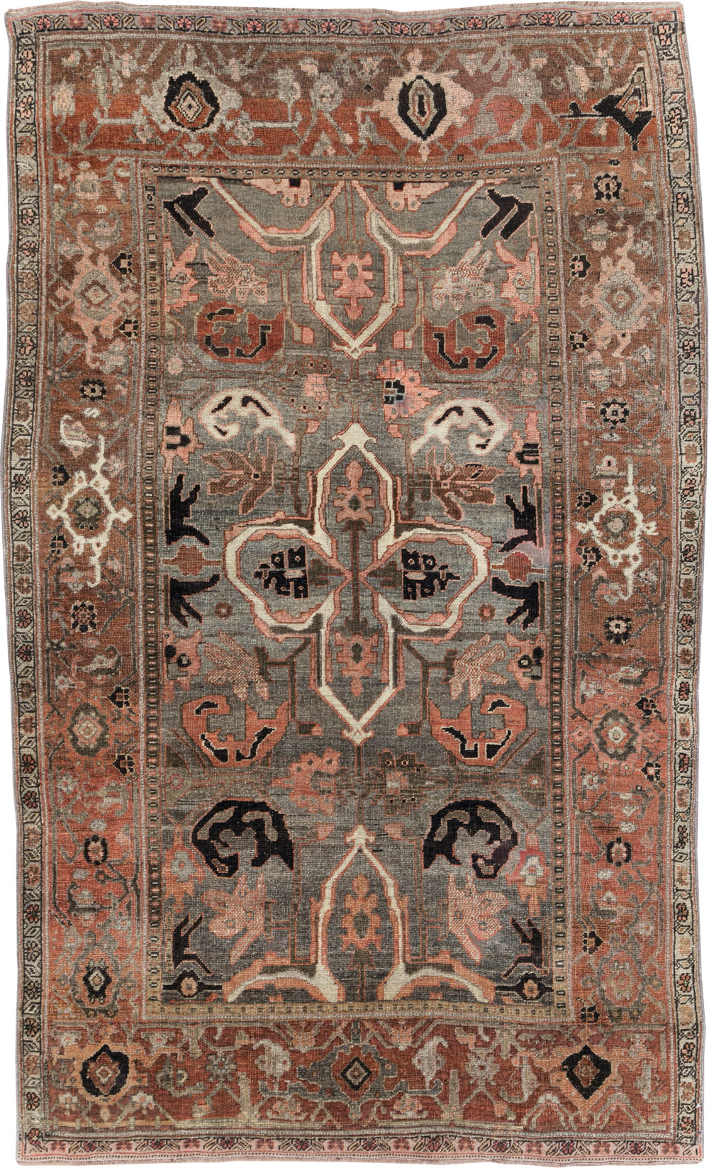 Antique Persian Bidjar Accent Rug, No.26662 - Gss