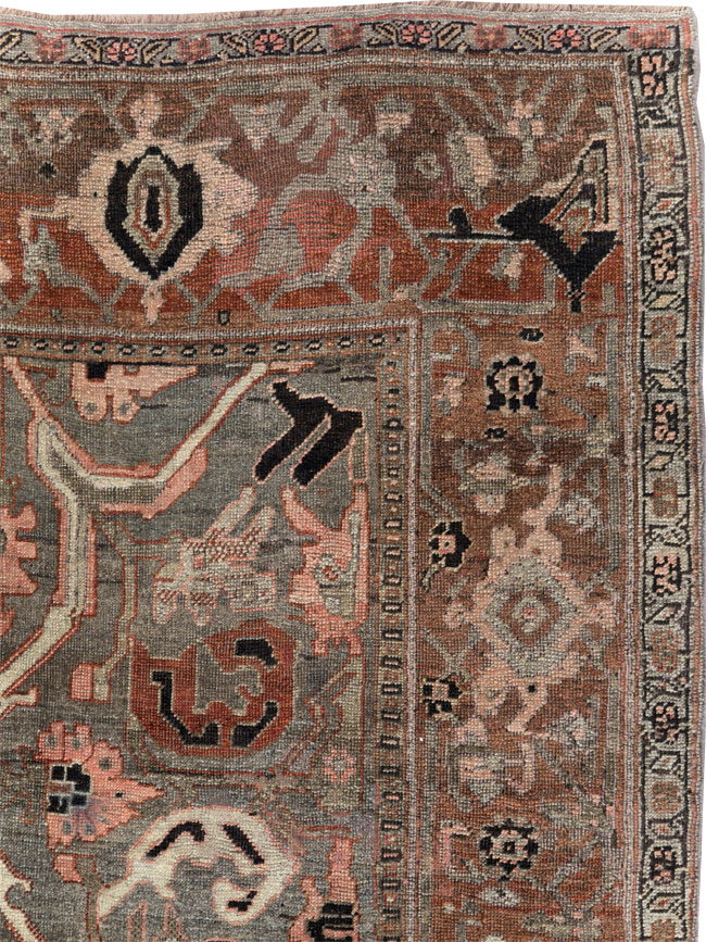 Antique Persian Bidjar Accent Rug, No.26662 - Gss