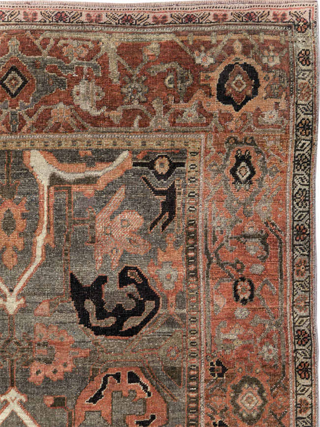 Antique Persian Bidjar Accent Rug, No.26662 - Gss