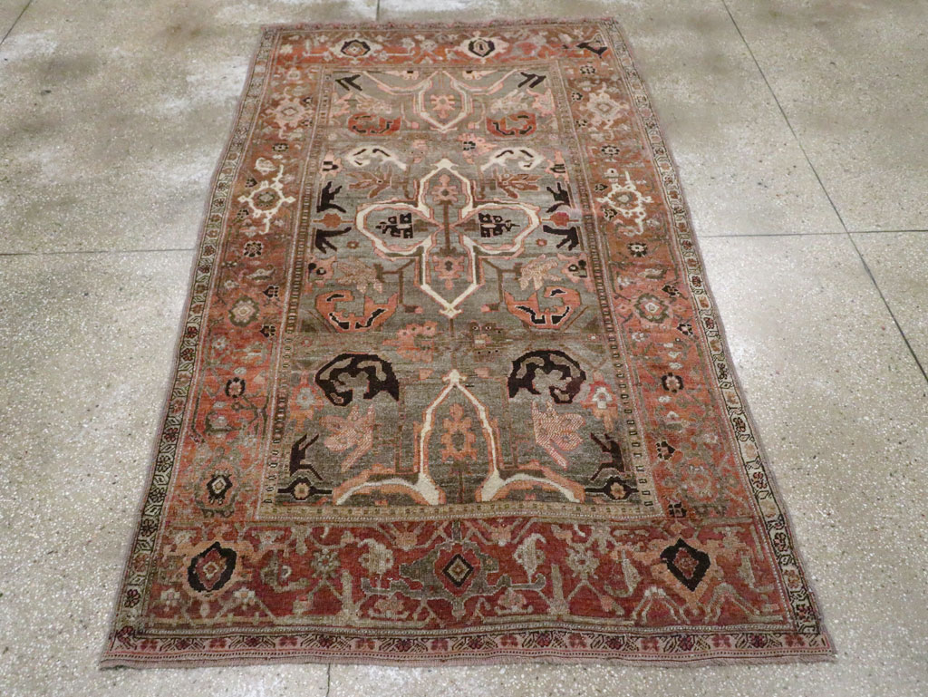 Antique Persian Bidjar Accent Rug, No.26662 - Gss