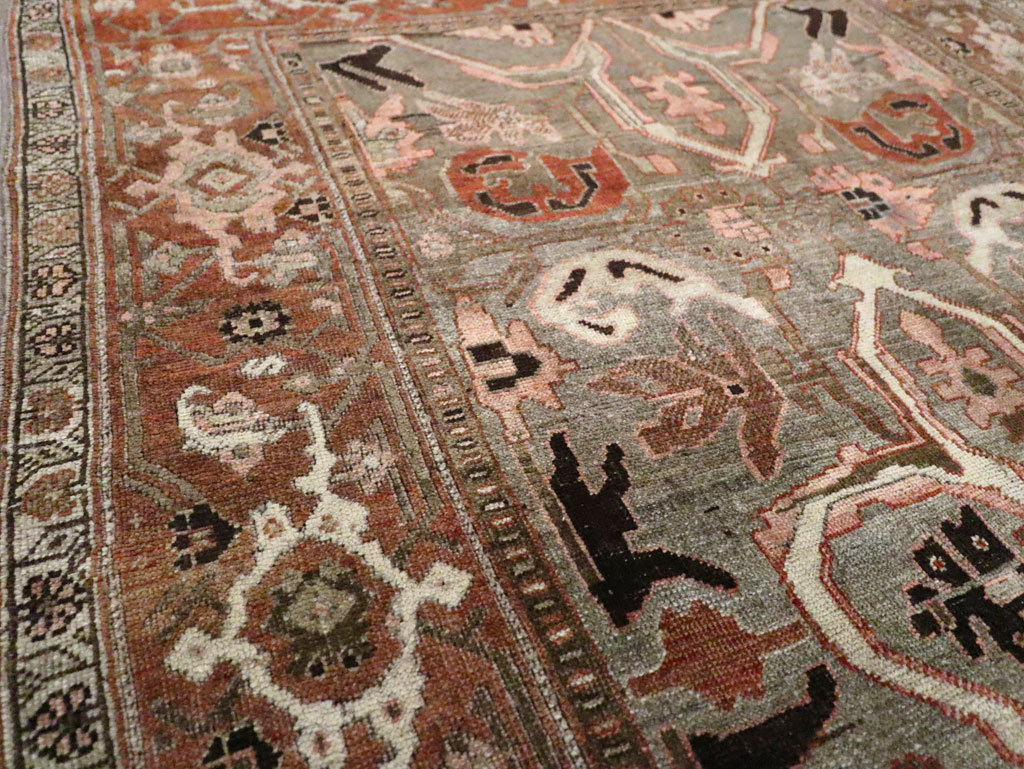 Antique Persian Bidjar Accent Rug, No.26662 - Gss