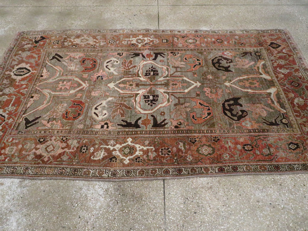 Antique Persian Bidjar Accent Rug, No.26662 - Gss