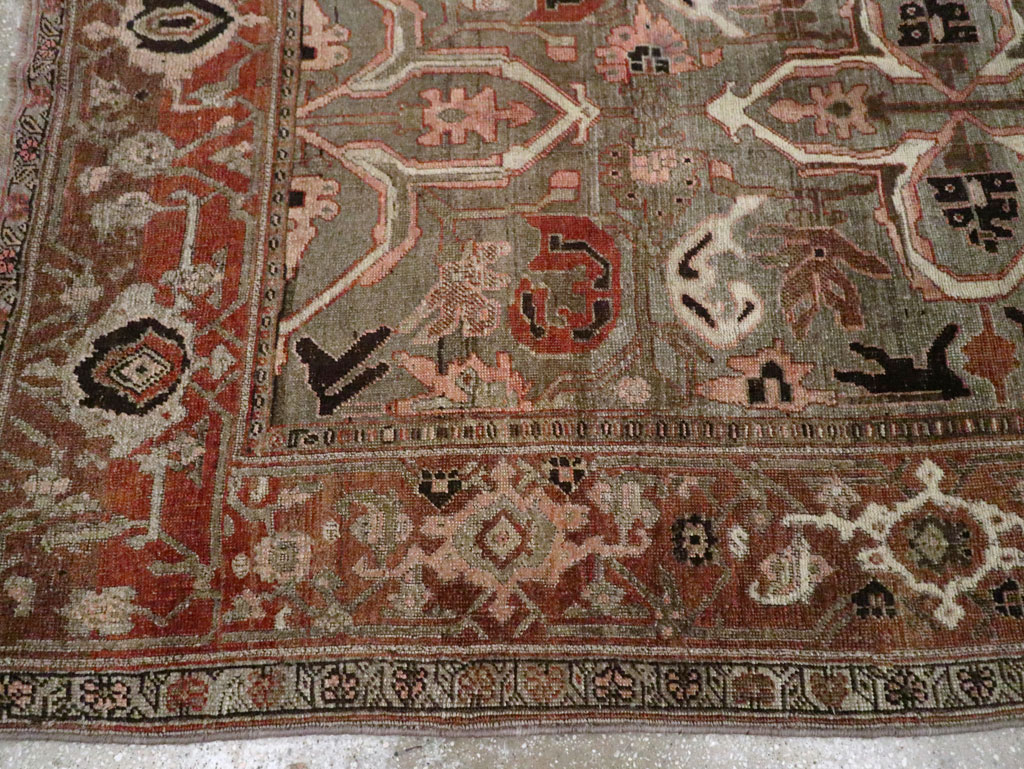 Antique Persian Bidjar Accent Rug, No.26662 - Gss