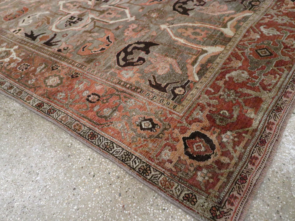 Antique Persian Bidjar Accent Rug, No.26662 - Gss