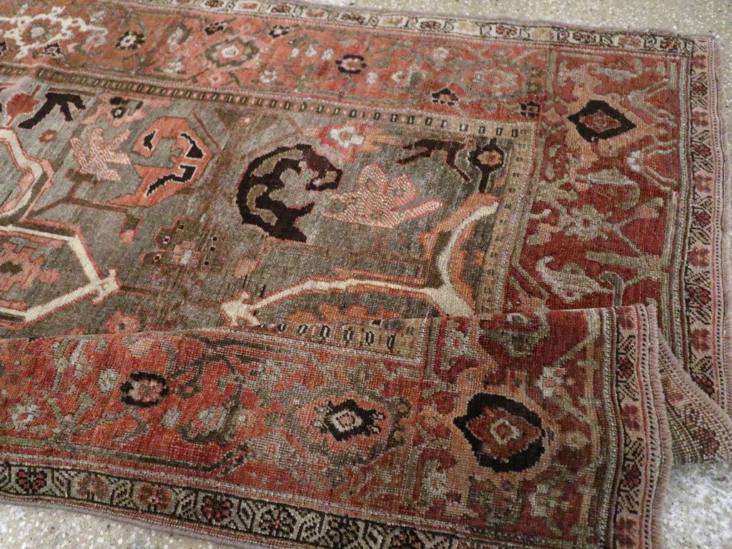 Antique Persian Bidjar Accent Rug, No.26662 - Gss