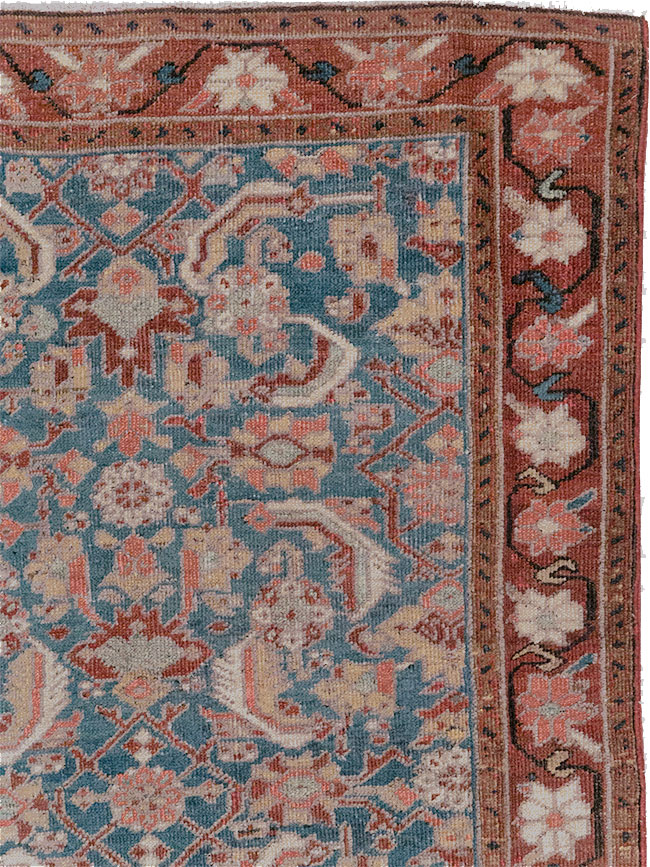 Antique Persian Heriz Throw Rug, No.26667 - Gss