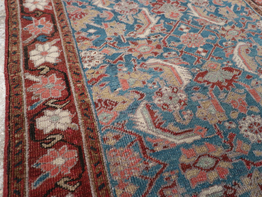 Antique Persian Heriz Throw Rug, No.26667 - Gss