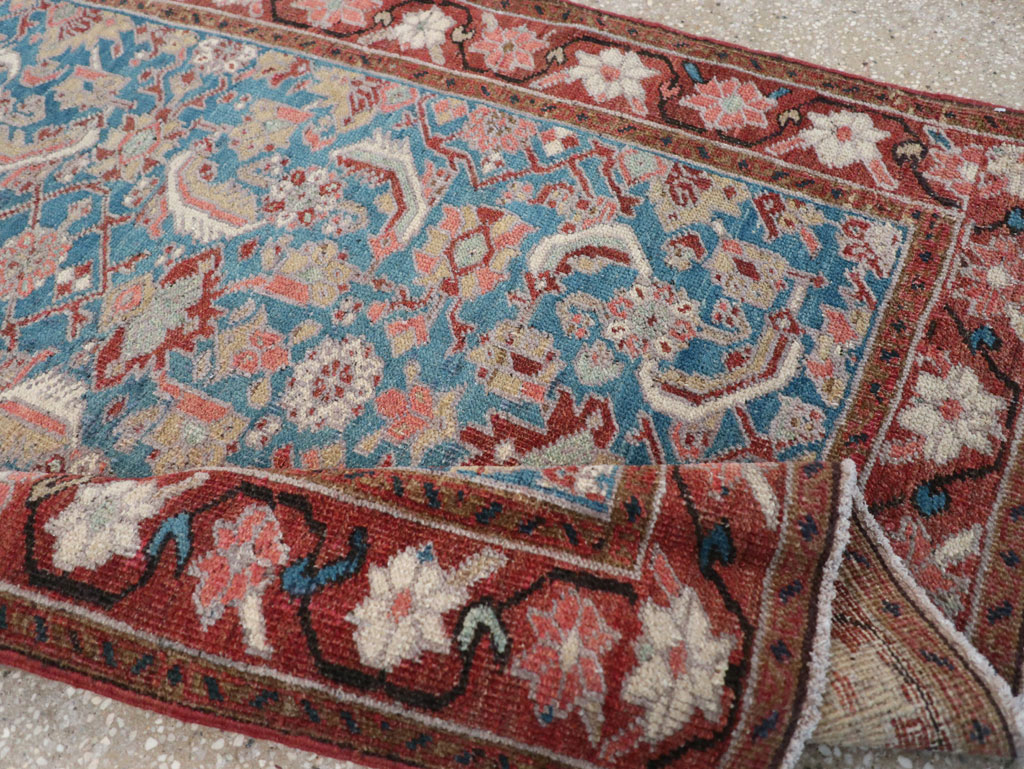 Antique Persian Heriz Throw Rug, No.26667 - Gss