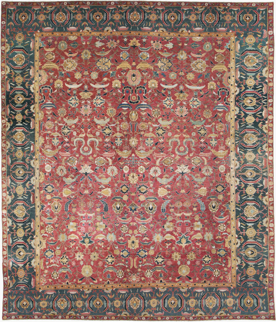 17th Century Antique Indo-Persian Isfahan Large Carpet, No.26671 - Gss