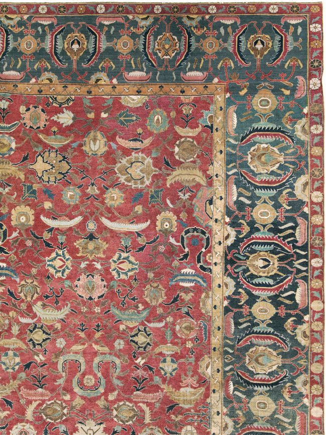 17th Century Antique Indo-Persian Isfahan Large Carpet, No.26671 - Gss