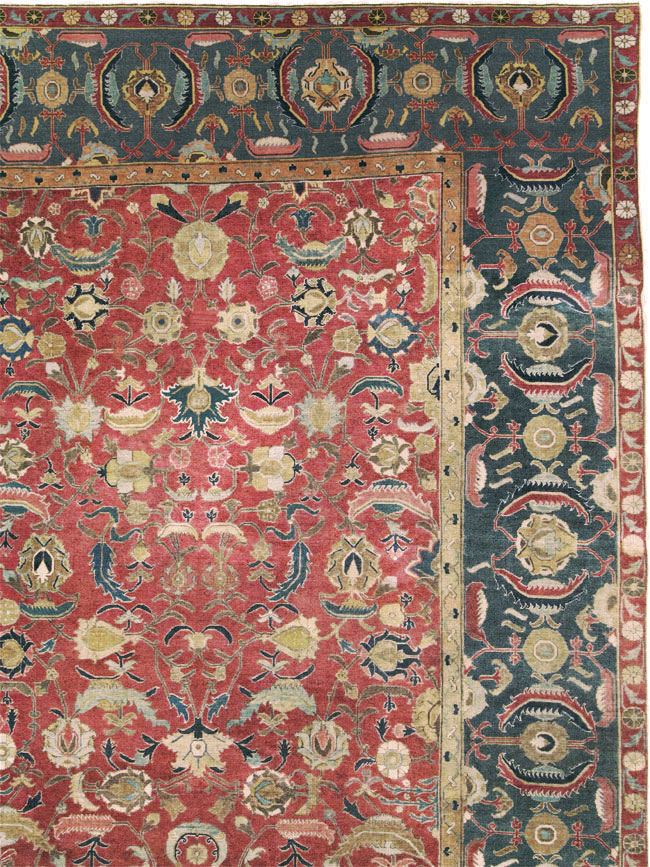 17th Century Antique Indo-Persian Isfahan Large Carpet, No.26671 - Gss