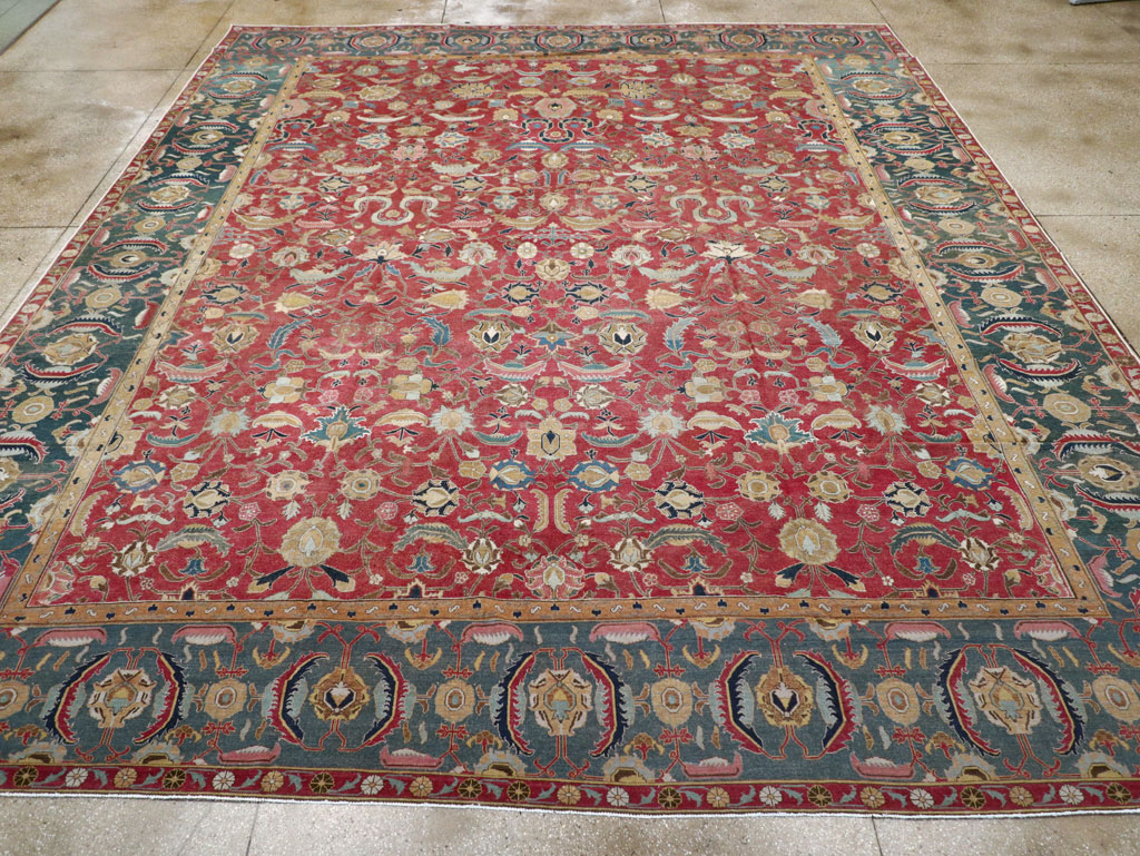 17th Century Antique Indo-Persian Isfahan Large Carpet, No.26671 - Gss
