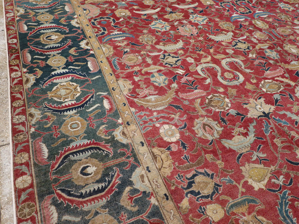 17th Century Antique Indo-Persian Isfahan Large Carpet, No.26671 - Gss