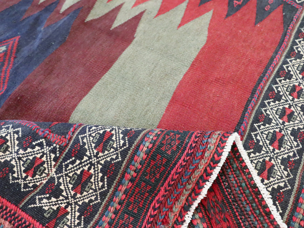 Vintage Persian Shiraz Flatweave Kilim Square Accent Rug, No.26679 - Gss