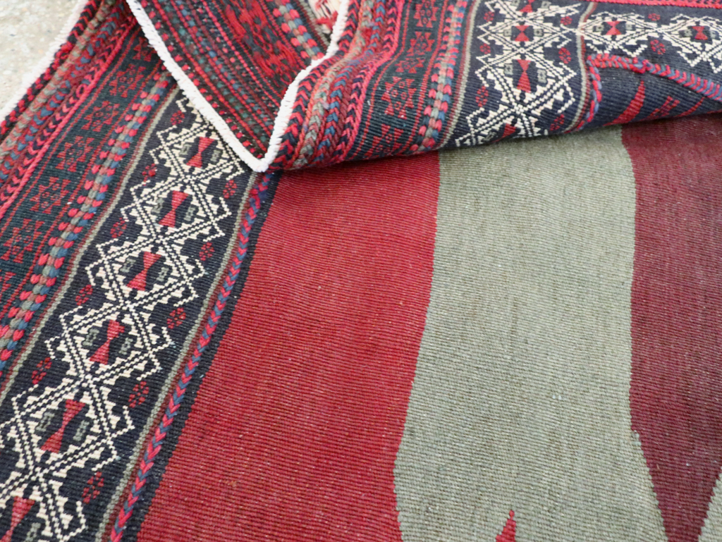 Vintage Persian Shiraz Flatweave Kilim Square Accent Rug, No.26679 - Gss