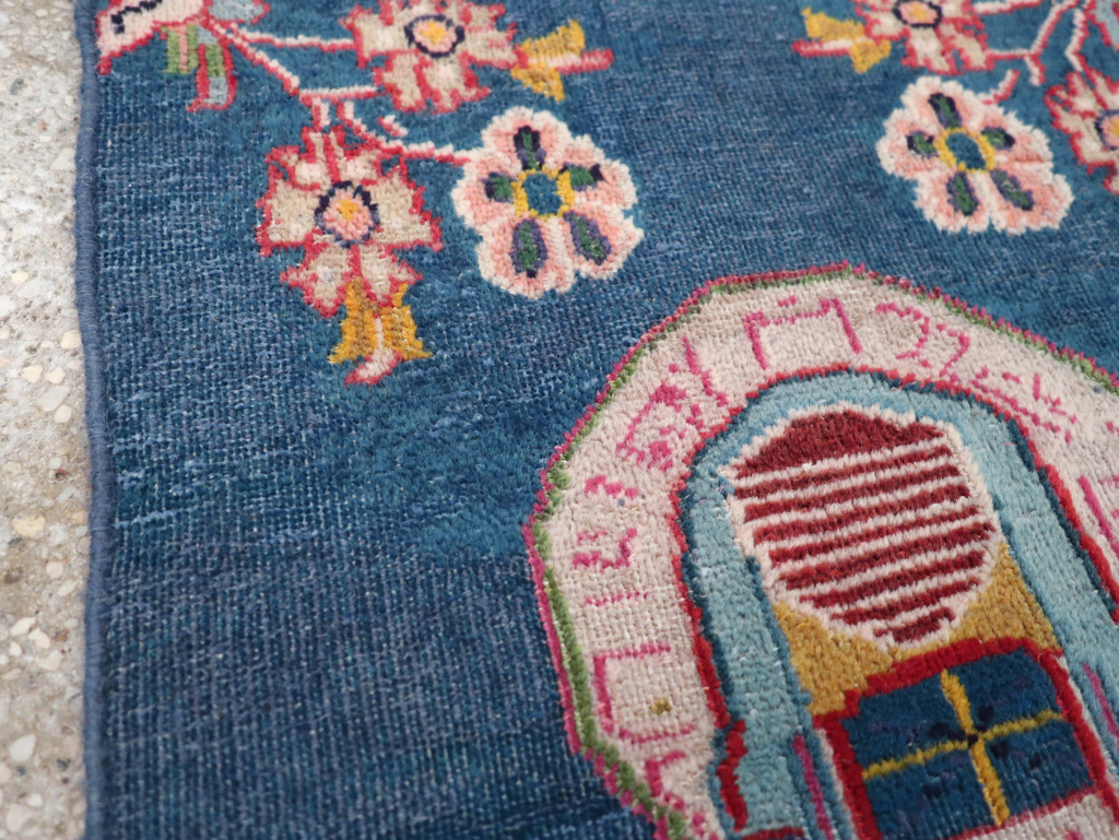 Vintage Persian Mashad Pictorial Throw Rug (Pair: 1 of 2), No.26680 - Gss