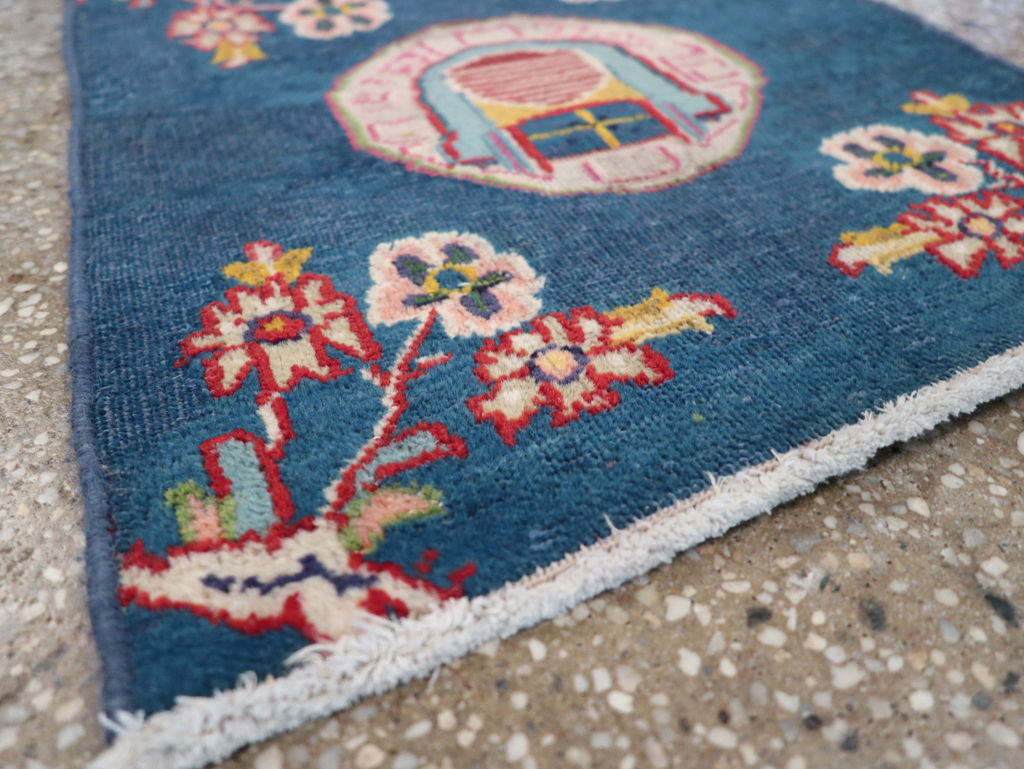 Vintage Persian Mashad Pictorial Throw Rug (Pair: 1 of 2), No.26680 - Gss