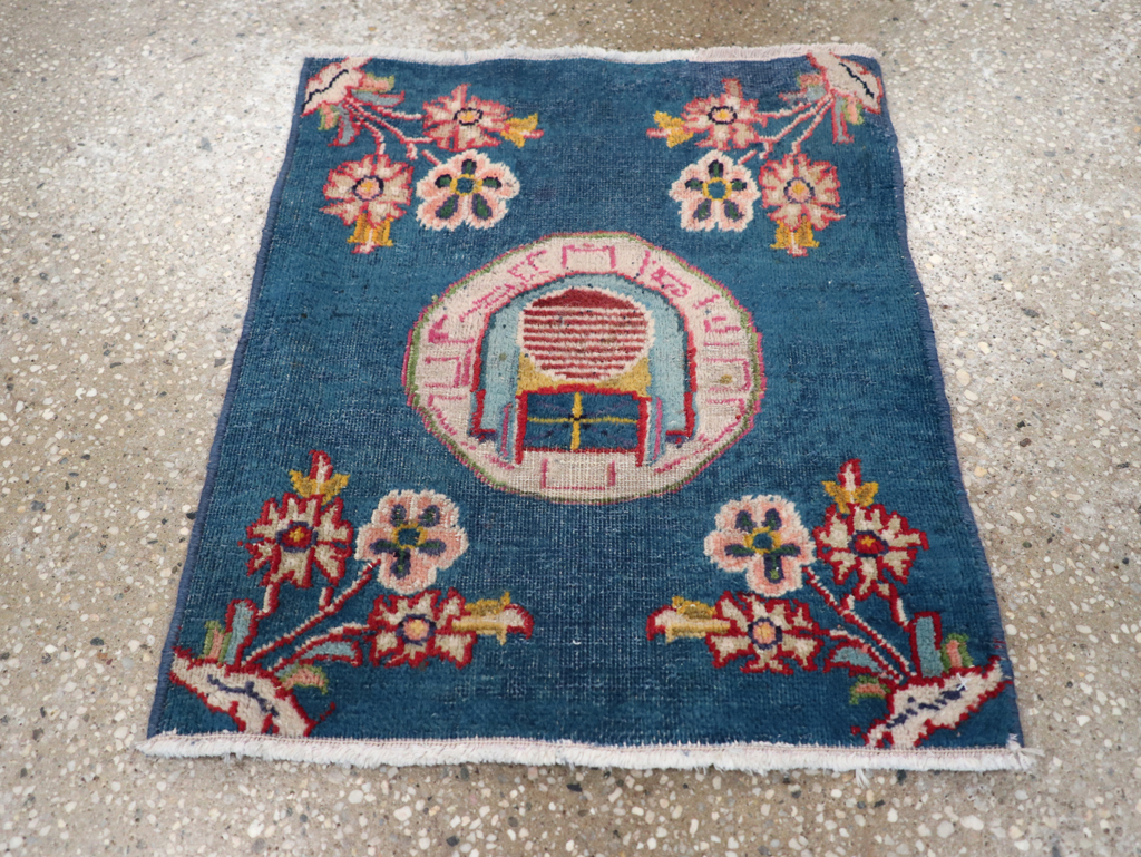 Vintage Persian Mashad Pictorial Throw Rug (Pair: 2 of 2), No.26681 - Gss