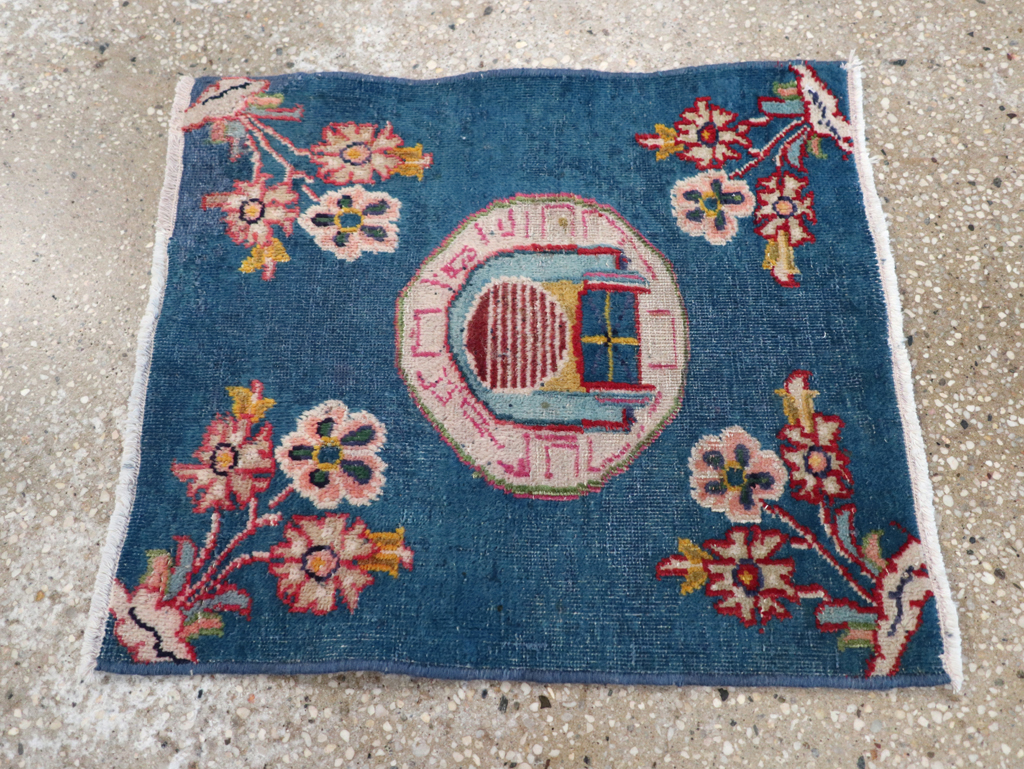 Vintage Persian Mashad Pictorial Throw Rug (Pair: 2 of 2), No.26681 - Gss