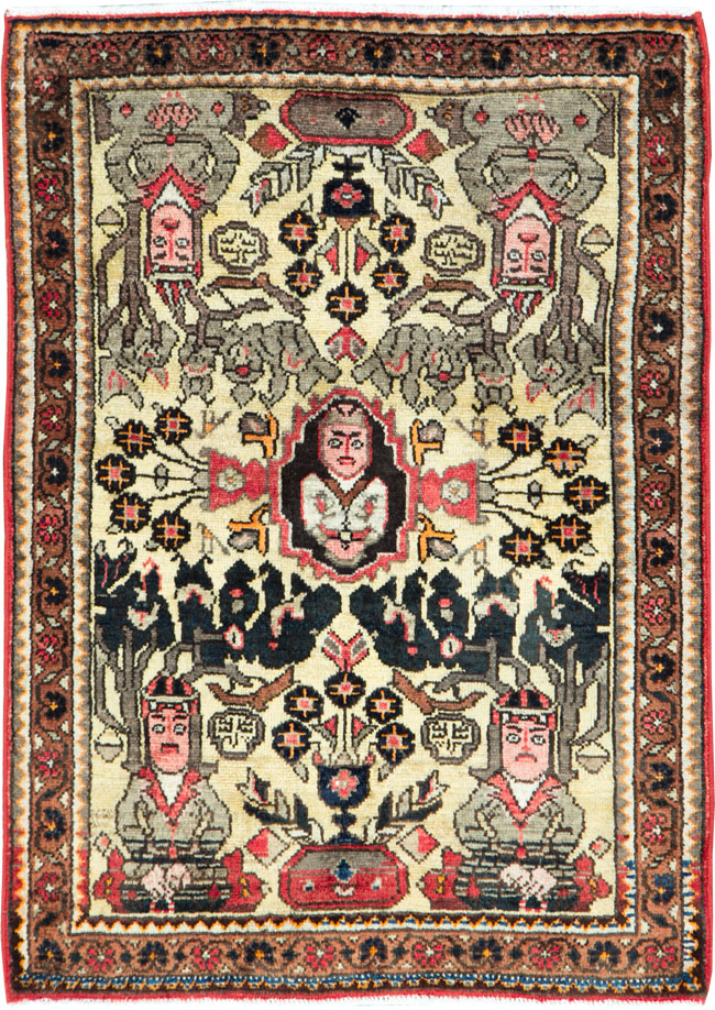 Vintage Persian Malayer Pictorial Rug (Pair: 1 of 2), No.26687 - Gss