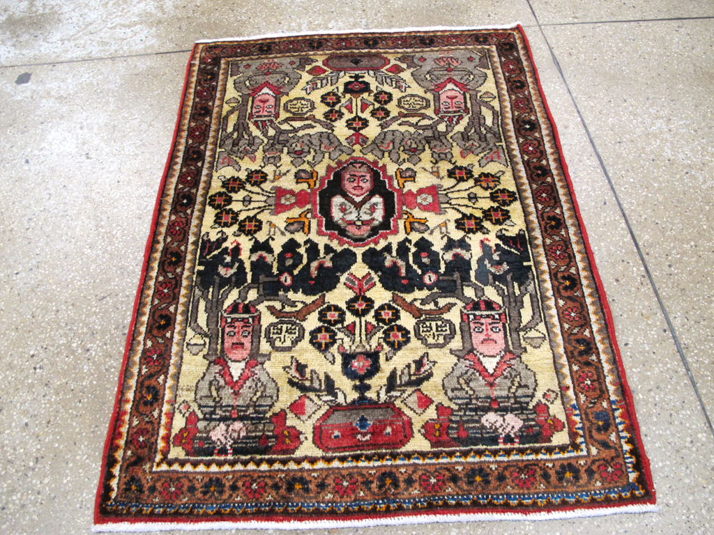 Vintage Persian Malayer Pictorial Rug (Pair: 1 of 2), No.26687 - Gss