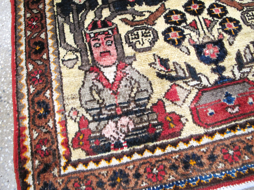 Vintage Persian Malayer Pictorial Rug (Pair: 1 of 2), No.26687 - Gss