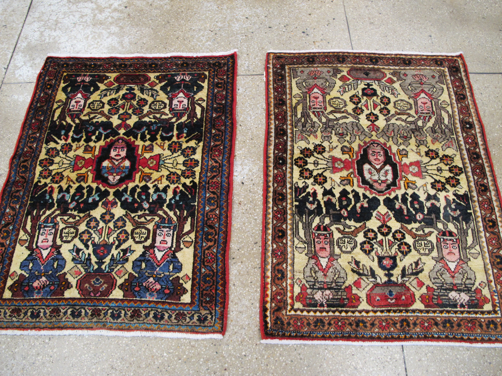 Vintage Persian Malayer Pictorial Rug (Pair: 1 of 2), No.26687 - Gss