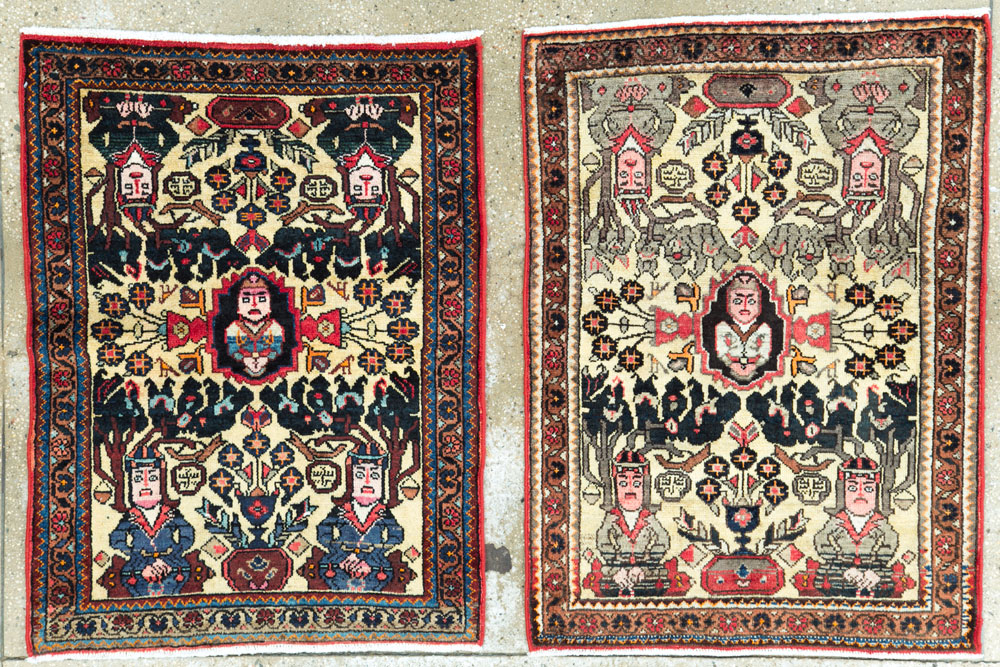 Vintage Persian Malayer Pictorial Rug (Pair: 1 of 2), No.26687 - Gss