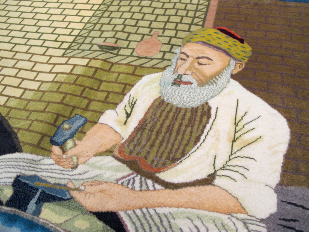 Vintage Persian Tabiz Pictorial Rug, No.26693 - Gss