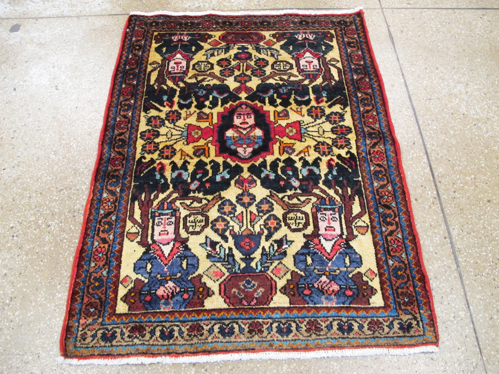 Vintage Persian Malayer Pictorial Rug (Pair: 2 of 2), No.26694 - Gss