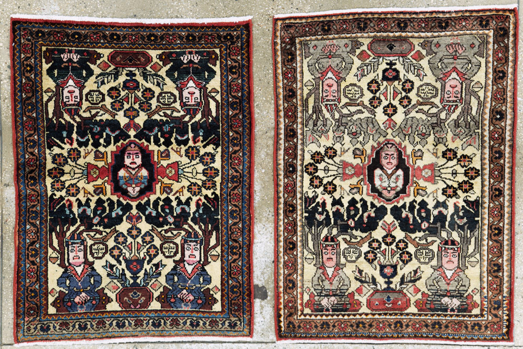 Vintage Persian Malayer Pictorial Rug (Pair: 2 of 2), No.26694 - Gss