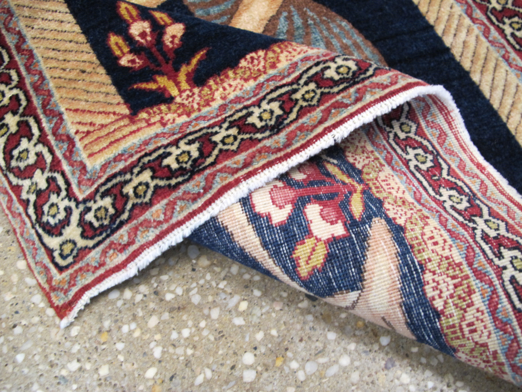 Antique Persian Lavar Kerman Pictorial Rug, No.26695 - Gss